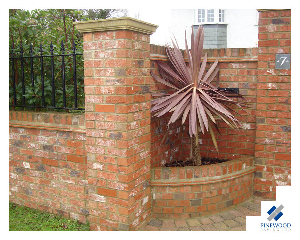 Flower bed in brickwork